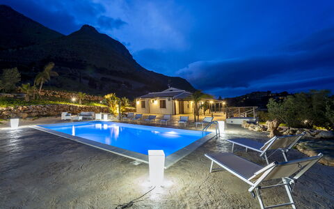 Villa Alcamo: Water, Cloud, Sky, Plant, Swimming Pool, Blue, Azure, Mountain, Lighting, Table