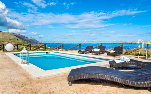 Villa Azzurra: Water, Cloud, Sky, Water Resources, Property, Swimming Pool, Azure, Outdoor Furniture, Sunlounger, Shade
