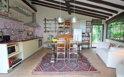 Villetta Verde: Furniture, Table, Shelf, Wood, Flooring, Interior Design, Chair, Floor, Shelving, Living Room