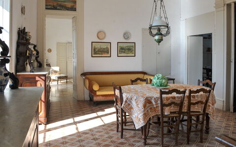Masseria Tagliente: Table, Furniture, Property, Picture Frame, Chair, Wood, Interior Design, Floor, Flooring, Living Room