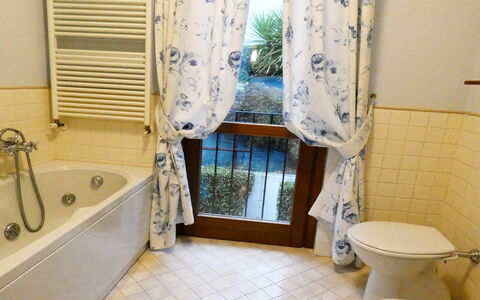 Villa Paradiso: Plumbing Fixture, Property, Tap, Bathroom, Sink, Curtain, Interior Design, Wood, Bathroom Sink, Building