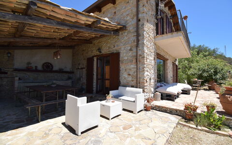 Villa Roccella Ionica, Sea View, a c: Sky, Plant, Property, Furniture, Building, Flowerpot, Interior Design, Chair, Shade, Houseplant