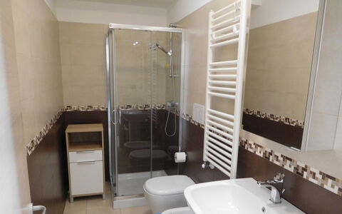 Loft San Giovanni in Gallipoli: Property, Sink, Plumbing Fixture, Shower Door, Building, Tap, Bathroom, Shower, Interior Design