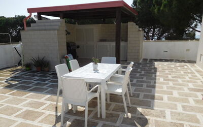 Loft San Giovanni in Gallipoli: Furniture, Property, Table, Chair, Building, Shade, Sky, Outdoor Furniture, Tree, Interior Design