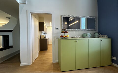 Villapronti: Cabinetry, Countertop, Building, Interior Design, Wood, Flooring, Floor, Kitchen, Houseplant, Hardwood