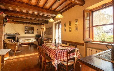 La Maggiolina & La Bastide: Table, Furniture, Property, Window, Chair, Wood, Interior Design, Building, House, Real Estate