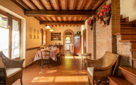 La Maggiolina & La Bastide: Furniture, Property, Window, Building, Wood, Chair, Table, Interior Design, Architecture, Flooring