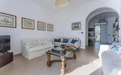 Breath-taking Portofino Promontory Seaview: Furniture, Interior Design, Flooring, Couch, Floor, Ceiling, Room, Living Room, Table, Home