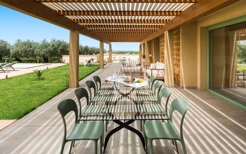 Cavial: Table, Furniture, Plant, Chair, Wood, Interior Design, Shade, Tree, Grass, Outdoor Furniture