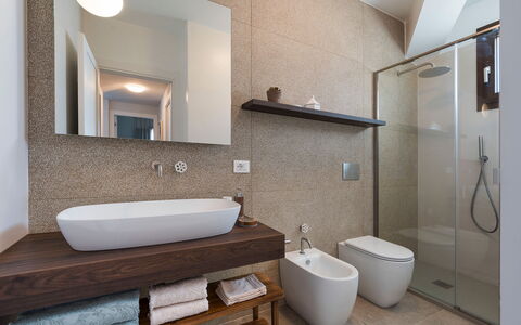 Villa Paolina: Mirror, Plumbing Fixture, Property, Building, Bathroom Sink, Tap, Bathroom, Sink, Interior Design
