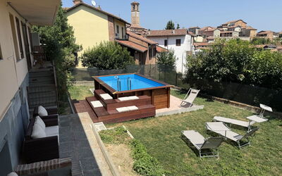 Castagnole Monferrato 200: Swimming Pool, Composite Material, Leisure, Backyard, Resort, Outdoor Furniture, Shade, Yard, Design, Chair
