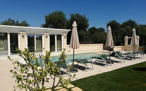 Villa Adriatica Near Ostuni Puglia: Sky, Plant, Tree, Land Lot, Shade, Grass, Landscape, Urban Design, Building, Leisure