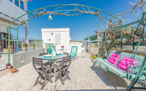Casa Laura: Apartment, Balcony, Chair, Outdoor Furniture, Flowerpot, Outdoor Table, Houseplant, Patio, Hotel, Courtyard