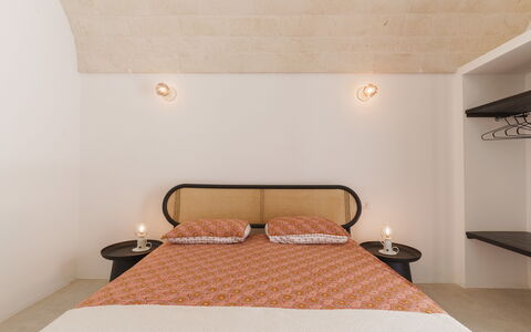 Villa Jolie: Wall, Interior Design, Furniture, Ceiling, Flooring, Bedroom, Floor, Bed, Lighting, Room
