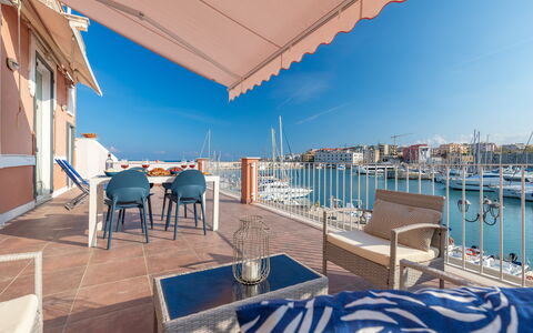 Sospiri Sul Mare: Sky, Water, Property, Building, Blue, Azure, Shade, Outdoor Furniture, Table, Swimming Pool