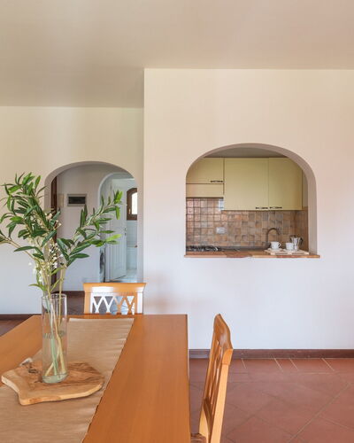 Apartments In Country Village Near Stintino: Interior Design, Flooring, Floor, Ceiling, Furniture, Kitchen & Dining Room Table, Room, Wood Stain, Apartment, Dining Room