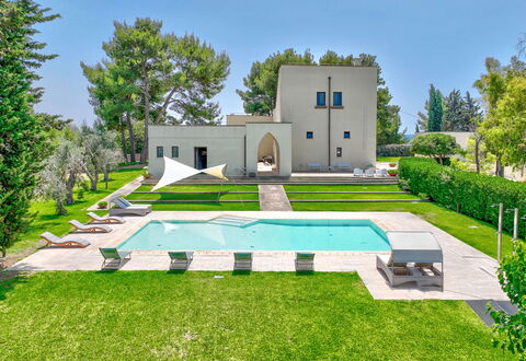 Masseria Ceratonia: Blue, Estate, Lawn, Garden, Swimming Pool, Landscaping, Mansion, Yard, Shade, Villa
