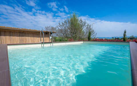 Borgo House In Florentine Hills With Pool: Blue, Swimming Pool, Water, Composite Material, Resort, Eco Hotel, Leisure, Shade, Wood Stain, Water Feature