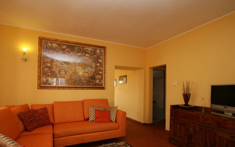 San Giuseppe Villa: Furniture, Interior Design, Wall, Couch, Flooring, Wood, Floor, Yellow, Room, Living Room