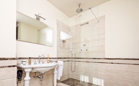 Villa Garda: Flooring, Interior Design, Plumbing Fixture, Bathroom, Floor, Plumbing, Tap, Tile, Ceiling, Sink