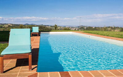 Cascina del Castello: Blue, Swimming Pool, Water, Resort, Composite Material, Eco Hotel, Shade, Villa, Outdoor Furniture, Tile