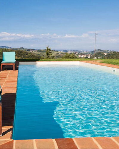 Cascina del Castello: Blue, Swimming Pool, Water, Resort, Composite Material, Eco Hotel, Shade, Villa, Outdoor Furniture, Tile
