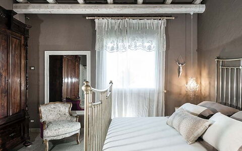 Villa della Laguna: Interior Design, Furniture, Bedroom, Bed, Ceiling, Lighting, Textile, Bedding, Home, Room