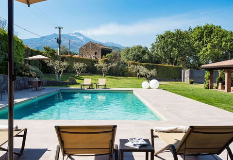 Villa Etna: Swimming Pool, Outdoor Furniture, Resort, Leisure, Shade, Eco Hotel, Umbrella, Garden, Landscaping, Chair