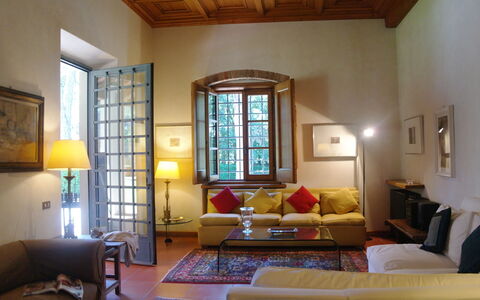 Villa Antonella: Furniture, Interior Design, Flooring, Wood, Ceiling, Floor, Room, Table, Lighting, Living Room