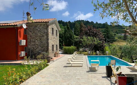 Villa Sarzana: Swimming Pool, House, Residential Area, Resort, Home, Outdoor Furniture, Cottage, Estate, Eco Hotel, Backyard