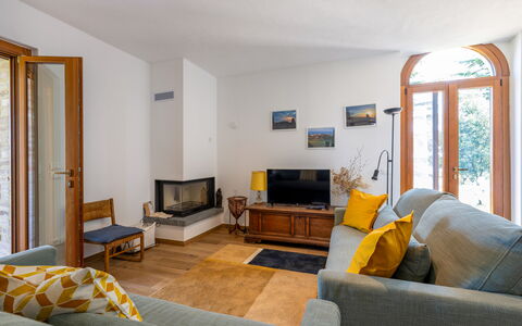Il Pino Apartment: Furniture, Interior Design, Flooring, Floor, Wall, Wood, Couch, Room, Living Room, Ceiling