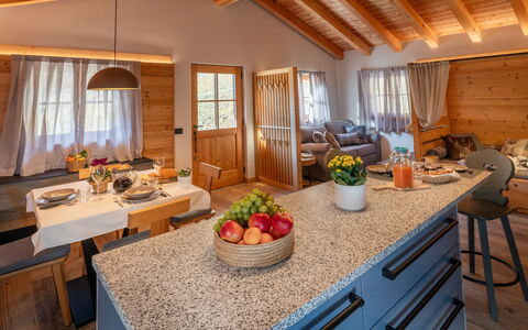 Baita Piciola: Wood, Furniture, Interior Design, Home, House, Flooring, Cottage, Ceiling, Chair, Room
