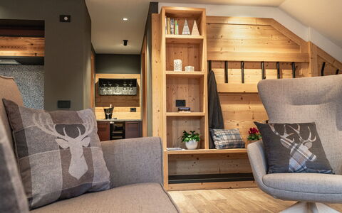 Baita Granda: Furniture, Interior Design, Flooring, Wood, Floor, Living Room, Room, Lighting, Ceiling, Home
