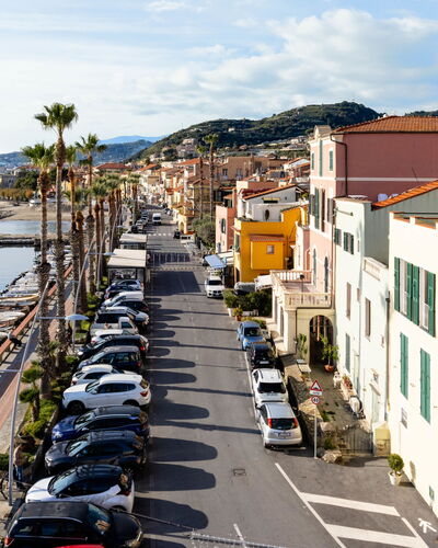 La Loggia sul Mare: Building, Town, Urban Area, City, Residential Area, Neighbourhood, Road, Street, Summer, Urban Design