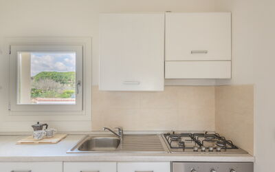 Appartamento Albatros: Kitchen, Countertop, Kitchen Appliance, Major Appliance, Kitchen Sink, Interior Design, Cabinetry, Home, Kitchen Stove, Stove