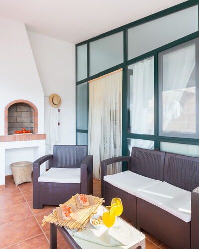 Appartamento Lido Specchiolla: Furniture, Interior Design, Flooring, Floor, Ceiling, Room, Chair, Living Room, Wood Stain