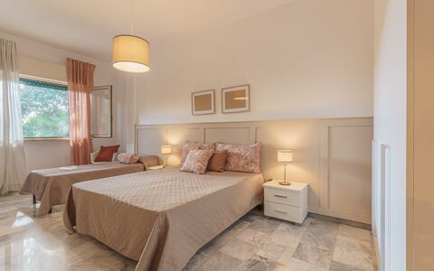 Villa Nami: Furniture, Interior Design, Flooring, Floor, Bed, Bedroom, Ceiling, Wood, Room, Textile