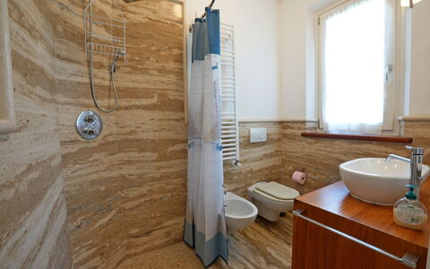 Villa Alex: Flooring, Wood, Floor, Interior Design, Plumbing Fixture, Room, Sink, Bathroom, Wood Stain, Tap