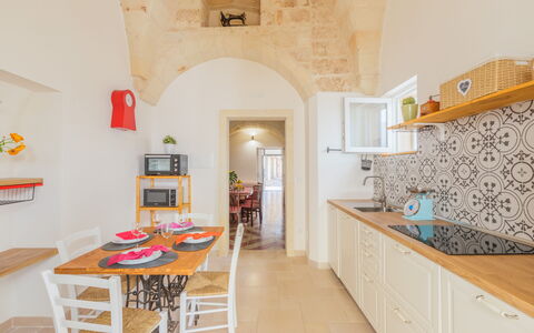 Dimora Storica: Flooring, Interior Design, Floor, Furniture, Ceiling, Room, Tile, Kitchen Appliance, Major Appliance, Kitchen