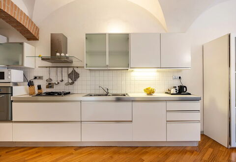 Casa Garibaldi - Levanto: Kitchen, Kitchen Appliance, Interior Design, Major Appliance, Countertop, Flooring, Cabinetry, Wood, Home Appliance, Furniture