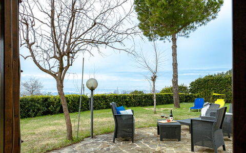 Casa Colleoro: Furniture, Outdoor Furniture, Land Lot, Chair, Shade, Garden, Outdoor Table, Lawn, Landscaping, Yard