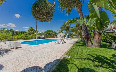 Trullo Poggio Con Piscina: Blue, Tree, Shade, Resort, Swimming Pool, Landscaping, Eco Hotel, Estate, Hacienda