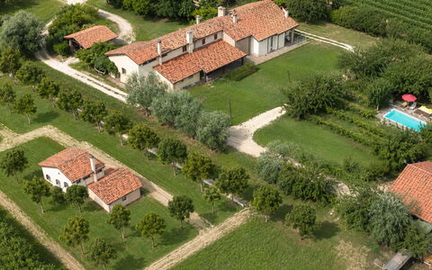 Silea Apartments, Pool, Garden, Treviso: Building, House, Residential Area, Roof, Landscape, Rural Area, Home, Estate, Land Lot, Plain