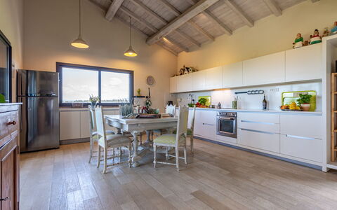 Villa Flaminia: Furniture, Interior Design, Flooring, Kitchen, Countertop, Wood, Ceiling, Floor, Cabinetry, Room