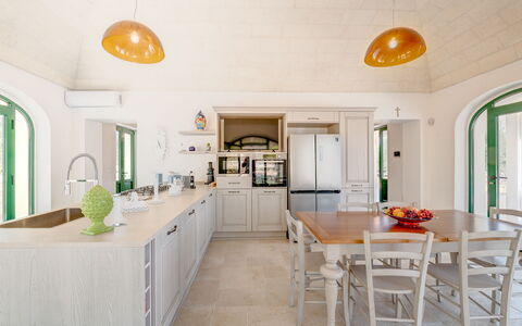 Villa Prestige: Interior Design, Kitchen, Flooring, Furniture, Ceiling, Floor, Countertop, Lighting, Cabinetry, Light Fixture