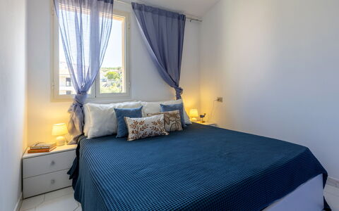 Badesi 10: Furniture, Bed, Interior Design, Bedroom, Floor, Flooring, Bedding, Bed Sheet, Room, Wood