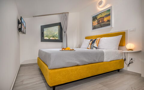 Attico Sea View: Bedroom, Bed, Home, Apartment, Pillow, Bedding, Room, Bed Frame, Bed Sheet, Throw Pillow