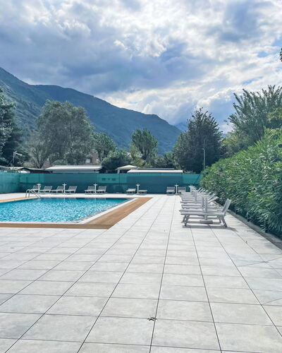 Dervio 626: Swimming Pool, Mountain Range, Shade, Outdoor Furniture, Ridge, Alps, Evergreen