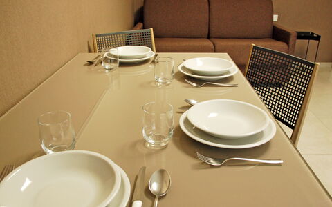 Marconi Seaside Residence, Pool, Wifi, Abruzzo: Furniture, Table, Tableware, Serveware, Kitchen & Dining Room Table, Dishware, Chair, Plate, Dining Room