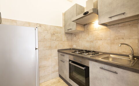 Gallipoli Apartment Ac, Seaside: Kitchen, Major Appliance, Flooring, Countertop, Kitchen Appliance, Floor, Cabinetry, Interior Design, Home Appliance, Stove